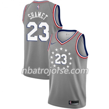 Män Philadelphia 76ers Tröja Landry Shamet 23 2018-19 Nike City Edition Grå Swingman